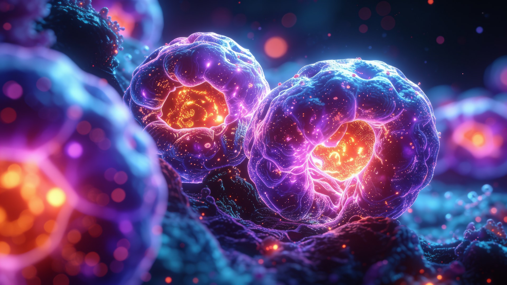 Render de células luminosas: la proteína de calidad nutre el músculo a nivel celular