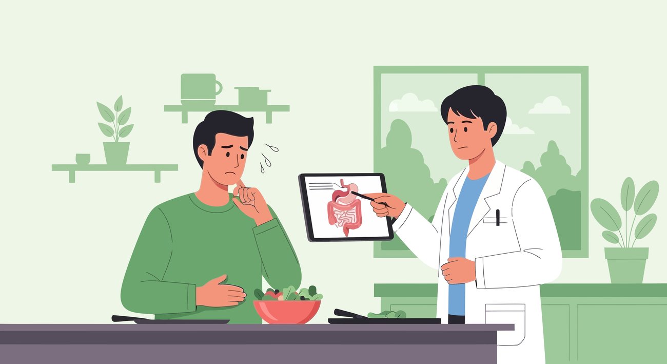 Médico explicando la nutrición al paciente tras la cirugía bariátrica