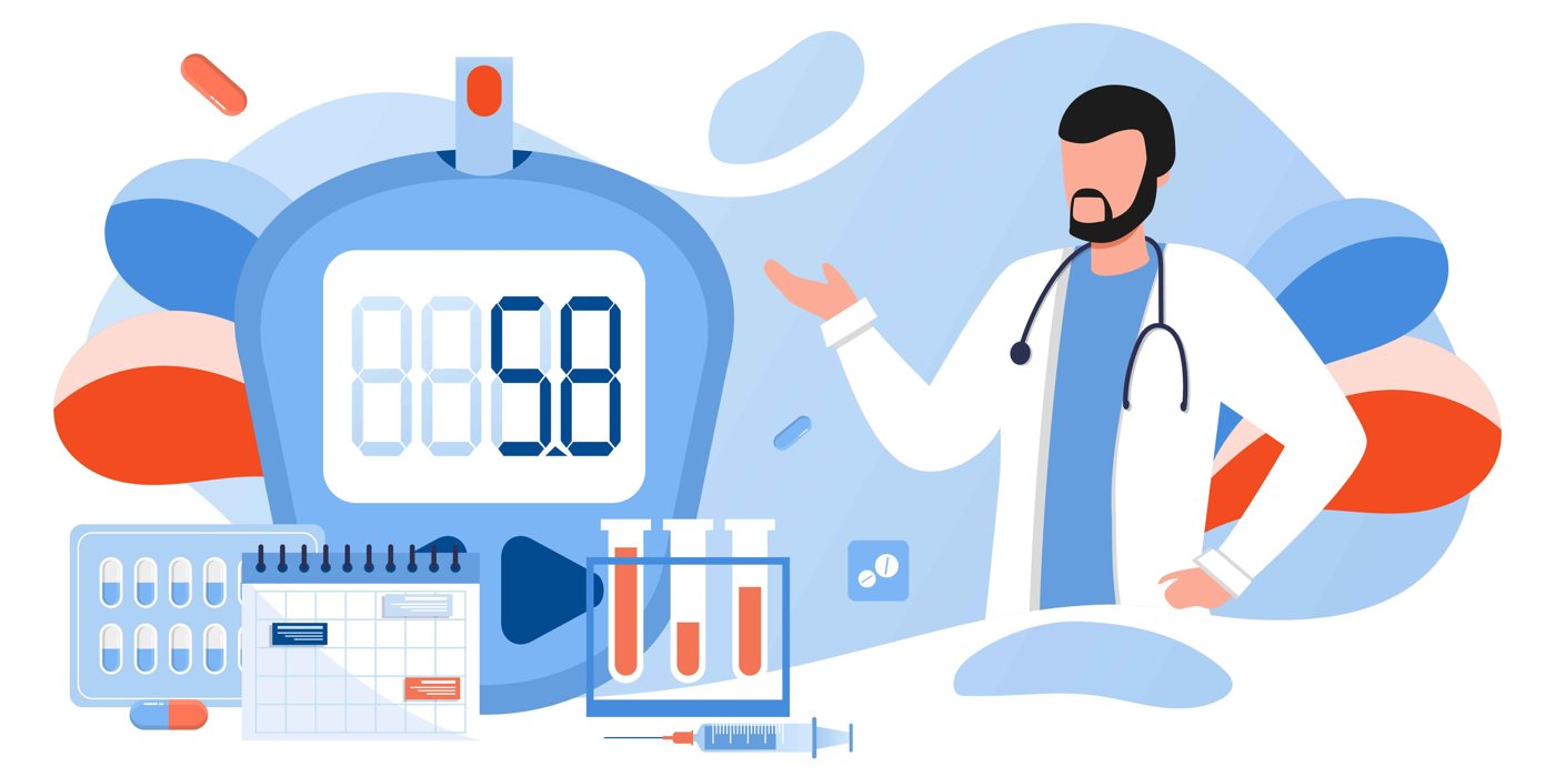 Médico evaluando la glucosa de un paciente candidato al programa de reversión