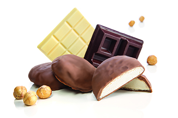 Doblone relleno de chocolate blanco