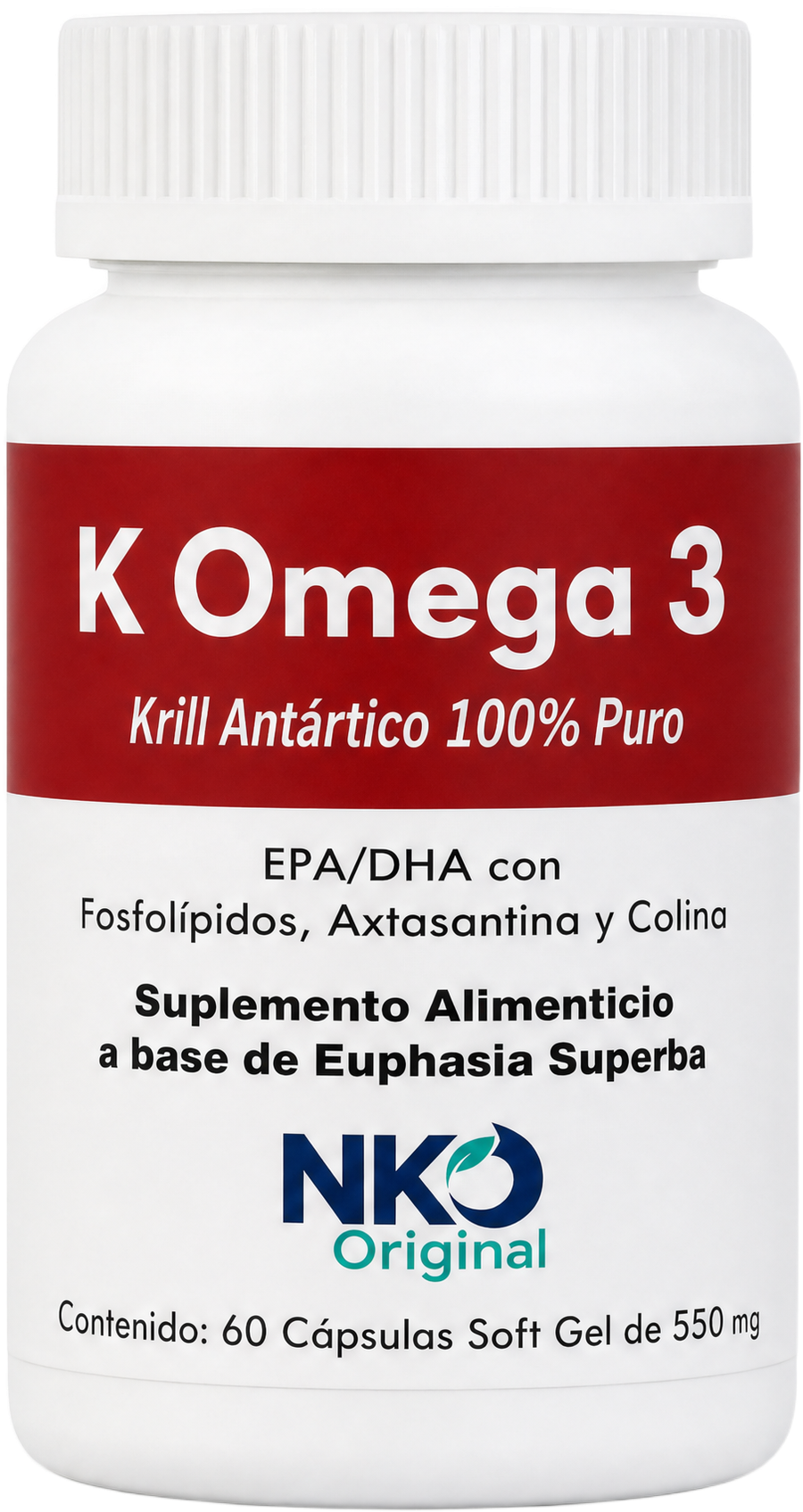 K Omega 3, frasco de cápsulas softgel