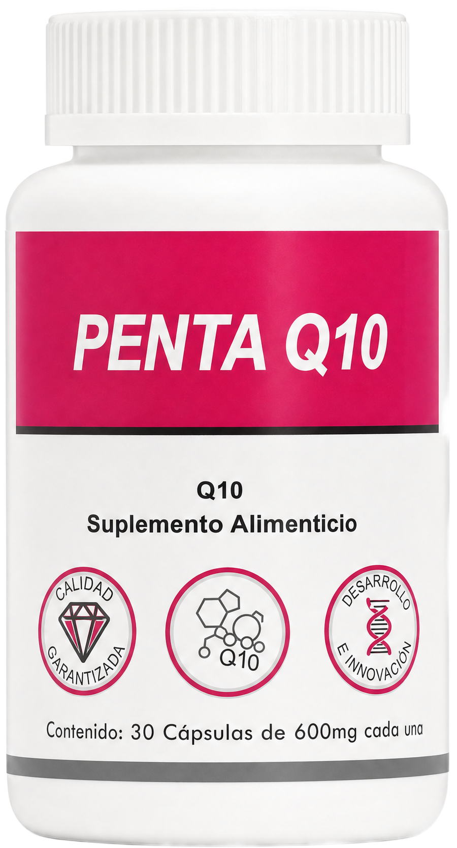 Penta Q10, frasco de cápsulas